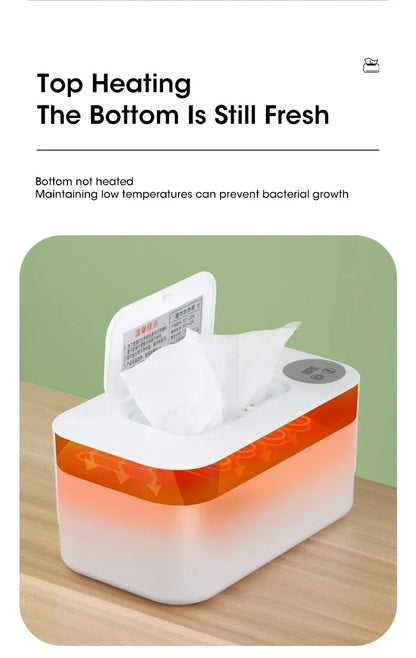 Portable USB Multifunction Baby Wipe Warmer Heater with LED Display for Home and Car Wet Towel Dispenser Heating Box