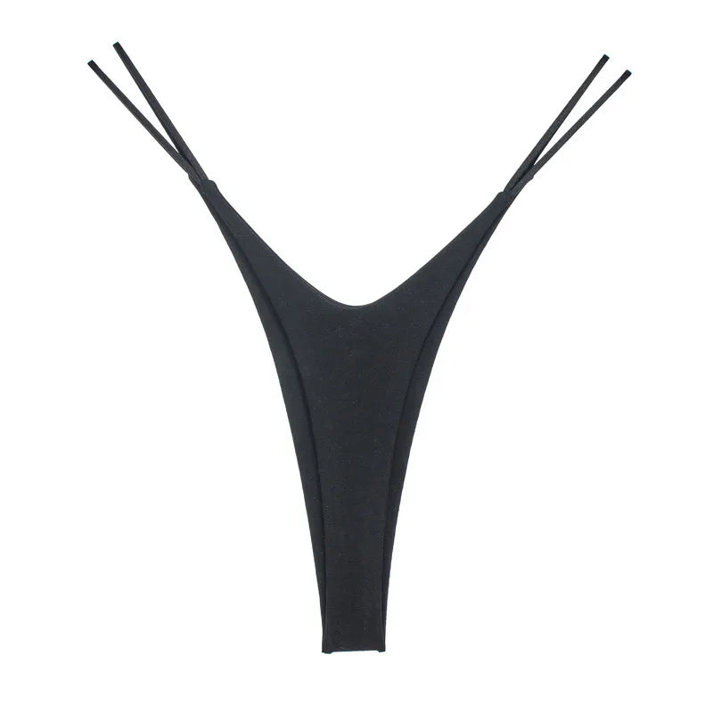 Meet'r Women Sexy Low Waist Thong Pantie Seamless Thin rope Underwear Female Solid Color G String Lingerie Temptation Bikini