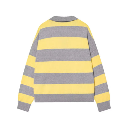 Sweater knitted Pullover Women's Spring 2026 New Fashion Striped Loose Polo neck Warm Women Sweater Chic Youth Holiday Pullover