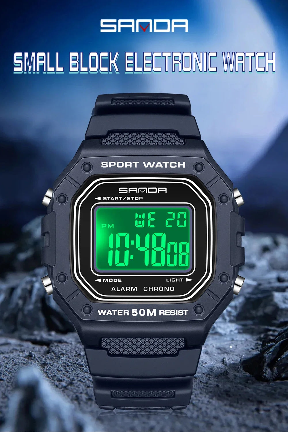 SANDA 2156 Fashion Men's Watches Waterproof Sports Watch For Man Military S-style Shock Stopwatch Shockproof Digital Wristwatch