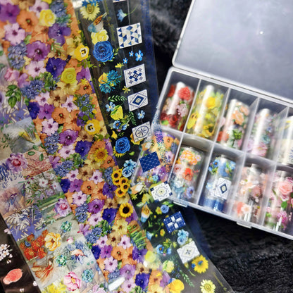 10Rolls Halloween  Flower Plaid Angel Marble  Bow Nail Foils Transfer Paper  Nail Art Stickers   Decal  Nails Decoration