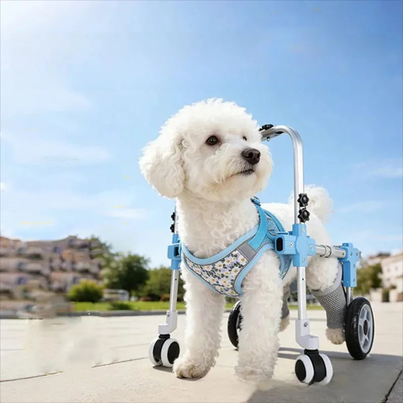 Pet Dog Wheelchair Cart Adjustable Pet Mobility Aid with Wheels Disabled Cat Dog Rehabilitation Walking Mobility Aid Pet Bracket