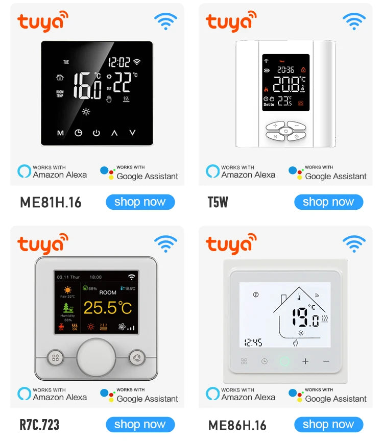 Tuya Smart Thermostat For Underfloor Heating Wifi Thermostat  Floor Heating Controller Warm Floor Temperature Controller Alexa