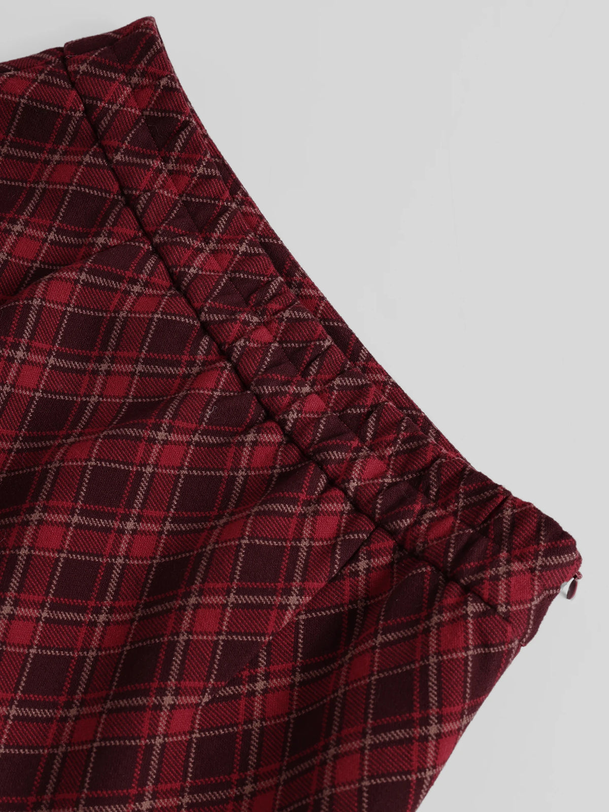XIAOGULI 2026 Autumn Winter Women Mini Skirt Vintage Style Red Plaid High Waisted Elegant Office Casual Short Skirt