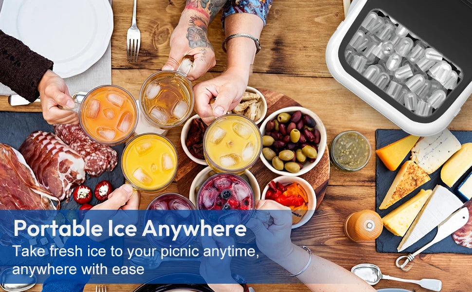Loefme Electric Ice Maker Professional Ice Cube Maker Portable Automatic Cleaning Bullet Round Ice Block Making Machine Home Bar