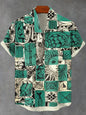 Men's Cat Graphics Shirts Short Sleeved Button Down Lapel Shirt For Summer Oversized Tops Vacation Casual Hawaiian Shirts