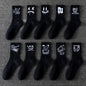 10 pairs of men's sports socks, casual, breathable, and versatile. Ghost face graffiti personalized socks