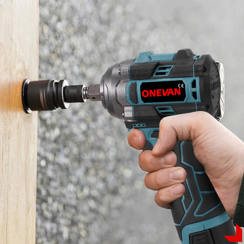ONEVAN 500N.M Brushless Electric Impact Wrench Handheld Cordless Electric Screwdriver Wrench Power Tool With Lithium-Ion Battery