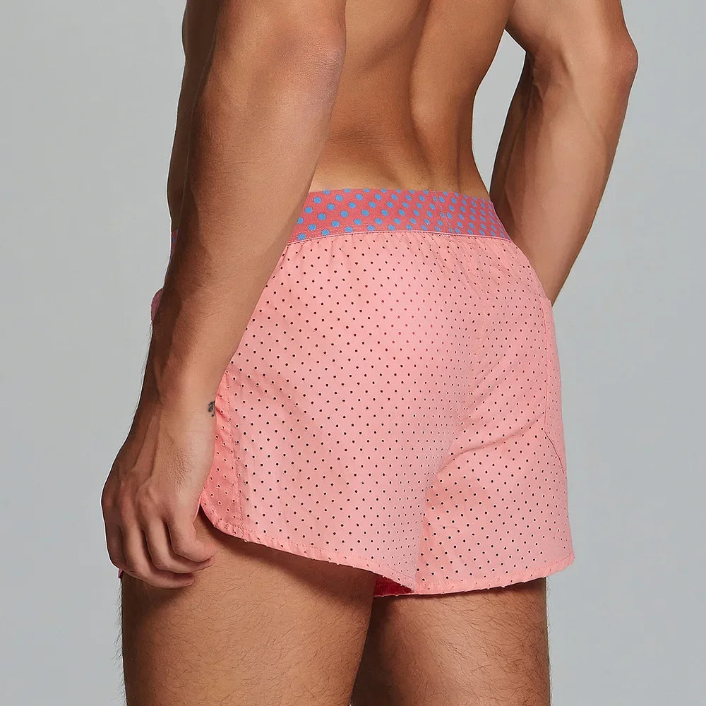 Solid color, men's mesh breathable men's shorts, boxer men's boxers 240503
