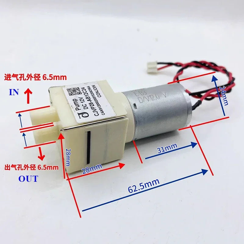 CONJOIN CJVP28-AB12C Mini DC 12V Vacuum Pump Micro 370 Motor Air Suction Pump Negative Pressure Pump DIY Robot Sweeper Cleaner