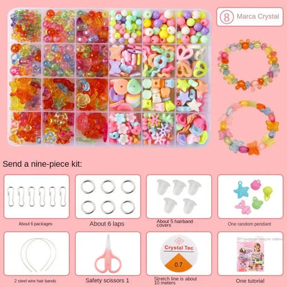 Arts Crafts DIY Handmade Beaded Kit DIY Handmade DIY Making Beads Kit Colorful Kawaii Kit for Make Bracelets Beads Girl Gift
