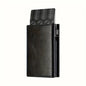 Men's Wallet with Zipper Coin Purse Automatic Pop-up Metal Credit Card Holder Minimalist RFID Blocking Business Card Wallet Idea
