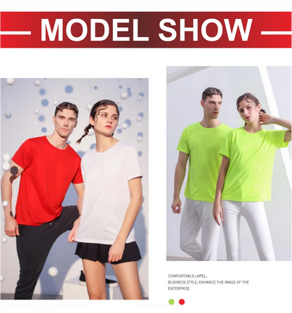 Summer Quick-drying T-shirt Custom Logo Breathable Sports Top Embroidery Personalized Logo Team Activity T-shirt Print Pattern