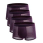 4pcs Men's Underwear Ice Silk Mesh Men Boxershorts Plus Size Panties Solid Sexy Men Boxer Summer Breathable Intimate Underpants