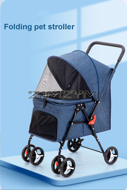 Portable Pet Stroller Dogs Cats Carrier Small Pet Stroller Foldable Suitable Outdoor Travel Dog Cat Supplies