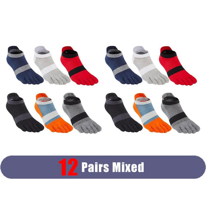 Large Plus Size Toe Socks Sport Mans Mesh Breathable Compression Sweat-Absorbing Fitness Elastic Five Finger Ankle Socks Student