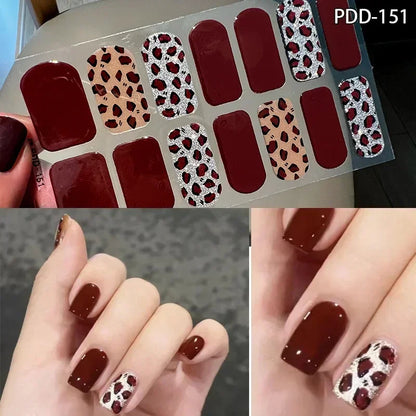 1PC Gel Nail Sticker Patch Slider Flower Gradient Color Back Glue Full Cover Waterproof Gel Nail Sticker UV Lamp Curing Manicur