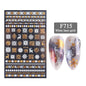 1PCS New Christmas Decorations 2023 New Year Nail Stickers Press on Nails Laser Snowflake Christmas Tree 3D Nail Decal