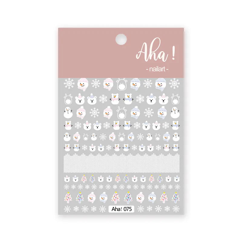 Winter Christmas Atmosphere Nail Stickers Snowman Snowflake Wapiti Self-adhesive High Quality Cute Nail Stickers Nail Art Deco
