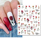 3d Nails Art Decals Spring Fruits Pink Full Tips Peony Magnolia Flowers Adhesive Sliders Stickers Decoration For Nails Manicure
