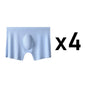 4PCS Men's Ice Silk Ultra-thin Seamless Shorts Sexy Lingerie Solid Breathable Boxers Briefs Men Underpants