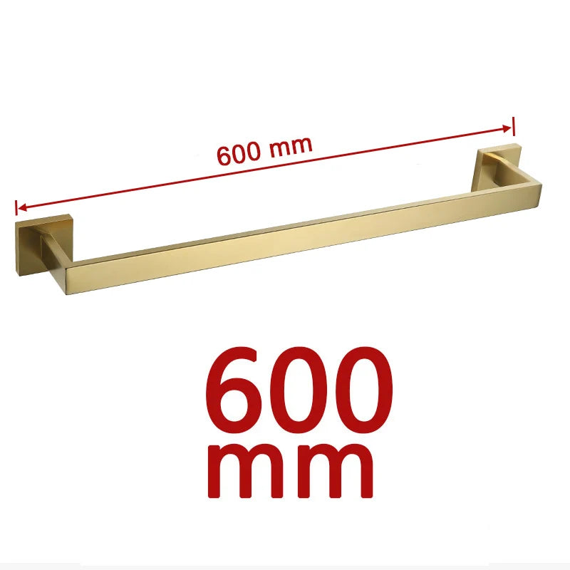 Gold Brushed Bathroom Accessories Hardware Towel Bar Rail Toilet Paper Holder Towel Rack Hook Soap Dish Toilet Brush