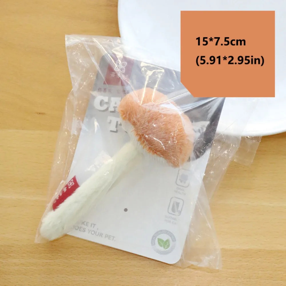 New Simulated Cat Chew Mushrooms Shape Soft Interactive Cat Bite-resistant Non-toxic Realistic Mushroom Cat Interactive Play