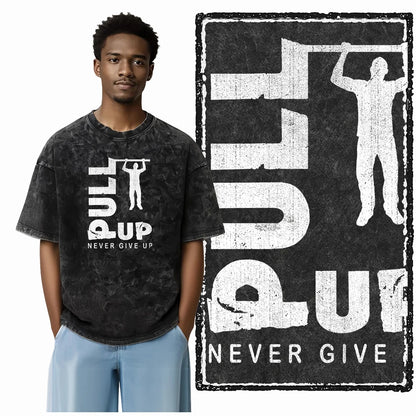 YG BODY BUILDING Printed Cotton Acid Washed Graphic Unisex T Shirt Cool CROSSFIT Streetwear Men Tshirts Big Size Tee for Men