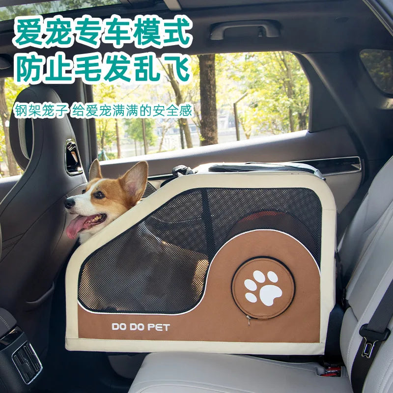 Large Space Foldable Pet Trolley Silent Wheel Pet Travel Box Portable Car Carrier Cage For Small Medium Dogs Cats Outdoor Trip
