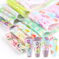 10PCS Mixed Nail Art Foils Transfer Sticker Set Rose Flower Designs Floral Starry Sky Nail Wraps Wedding Summer Manicure Decor