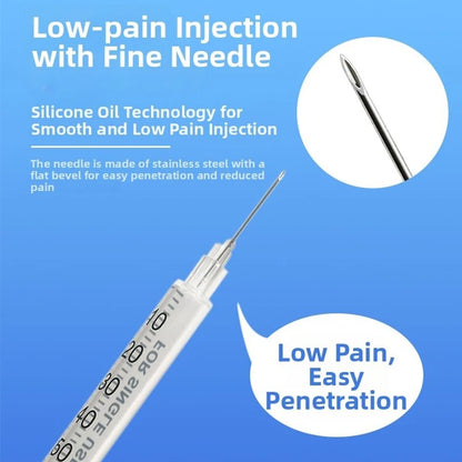20/50/100pcs 1ml 0.5ml 30G 31G Disposable Syringe Plastic Veterinary Syringe With Needles Pet Animal Dog Cat Medical Supplies