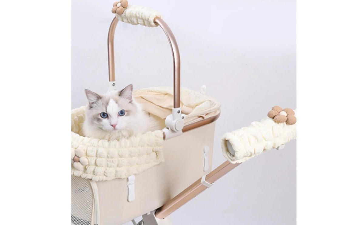 Stroller Bar Cover Set Padded Stroller Handlebar Cover Accessory Quilted Comfortable for Pet Owners, Outdoor Travel