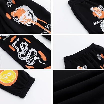 2025 Women Sweatpants Joggers Y2K Harajuku Cartoon Skull Printed Streetwear Sweatpants Pants Casual High Waist Sweatpants Y2K