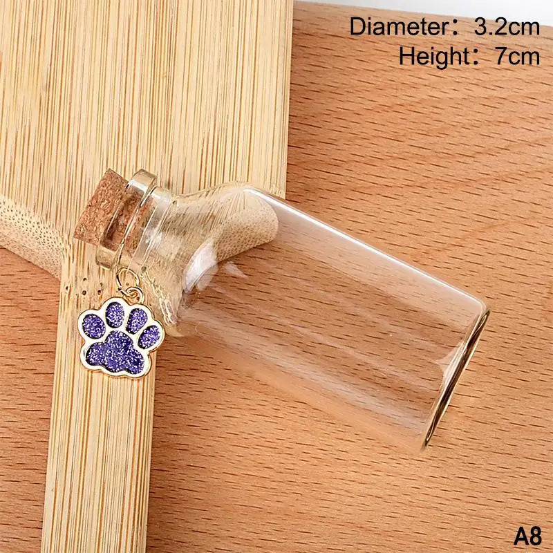 Pet Fur Memorial Glass Bottle Cat Whiskers Storage Bottle With Cork Stopper Perfect For Storing Dog Cat Hair As Souvenir