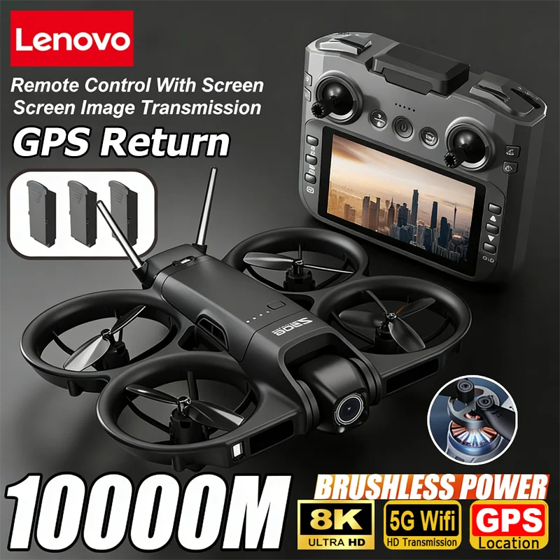 Lenovo Z906 Drone 8K Aerial HD Intelligent Avoiding Obstacle with Larger Screen Remote Control Folding Brushless Power GPS Drone