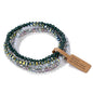 4Pcs/set Shinning Crystal Beads Elastic Bracelet Bohemian Faceted Colorful Crystal Glass Beaded Bracelet Bangles Set For Women