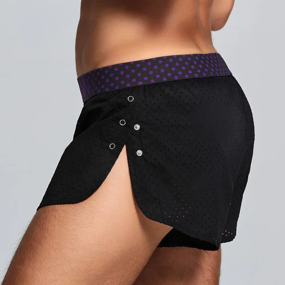 Solid color, men's mesh breathable men's shorts, boxer men's boxers 240503