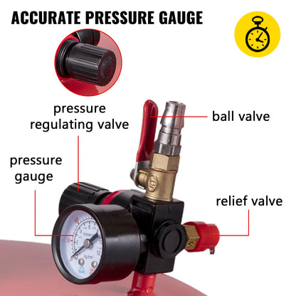 SucceBuy 20 Gallon Waste Oil Drain Tank Air Operated Drainer with Pressure Regulating Valve for Fluid Fuel Transfer Drainage