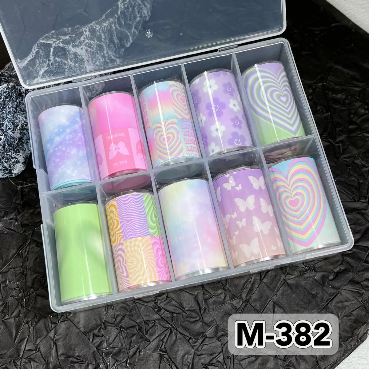 10 Rolls New Design Fresh Nail Foils for Transfer Paper Sticker Plaid Sliders Denim Nails Wraps DIY Bowknot Nail Art Decorations