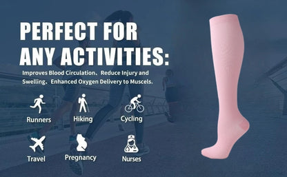19 Styles Compression Stocking Blood Circulation Promotion Slimming Compression Socks Anti-Fatigue Comfortable Solid Color Socks