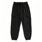 Men's Cotton Linen Blend Cargo Jogger Pants Elastic Waist Drawstring Multi Pockets Casual Breathable Streetwear Trousers for Men