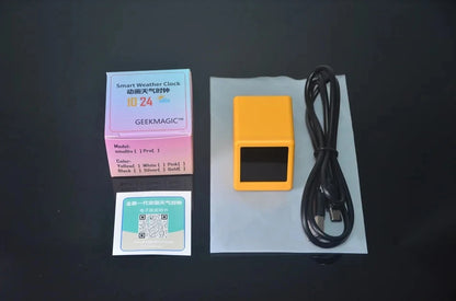 MINI Size Smart WIFI Weather Forecast Station Clock for Gaming Desktop Decoration. DIY Cute GIF Animations and Electronic Album
