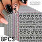 8Colors/Set 3D Sweet Love-Heart Nails Stickers Mini Hearts Self-Adhesive Nail Art Sliders Valentine's Day DIY Manicure Decals 1