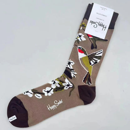 Happy Socks Men's Mid-tube Socks Four Seasons Pure Cotton Classic Socks SIZE 41-46
