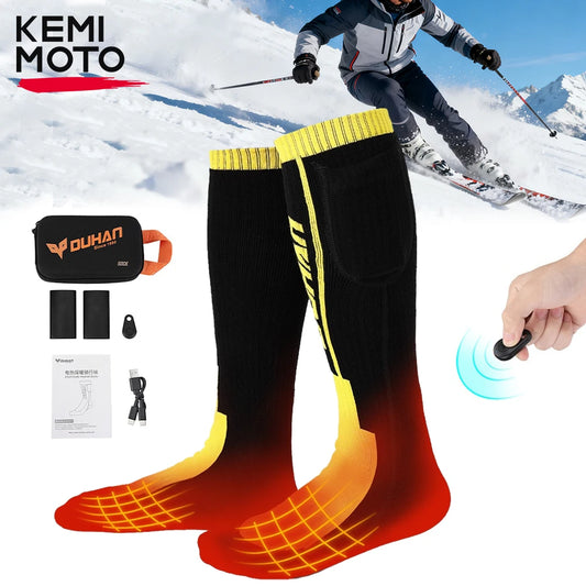 Electric Heating Socks for Skiing Snowboarding Hiking Rechargeable Batteries Thermal Warmer Remote Control Winter Outdoor Sports