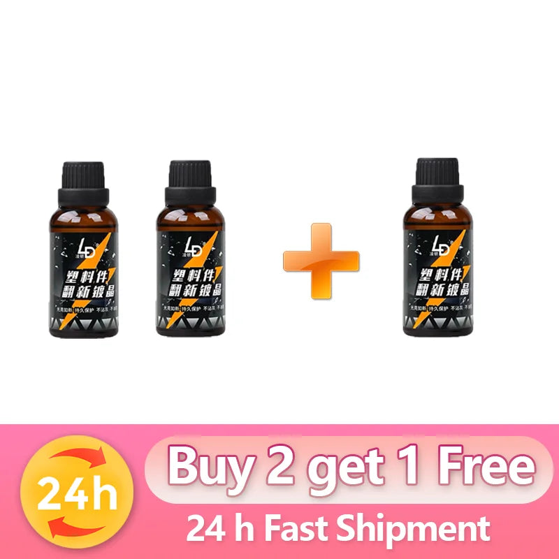 Hydrophobic Plastic Restorer Kit – Repels Water & Restores Gloss on Car Trim, Long-Lasting Coating for Exterior Detailing