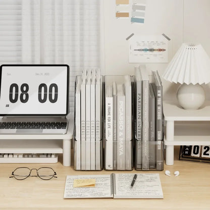 Large Capacity Desktop Organizer Box ZT3266 for Office Documents Stationery Books Storage Rack Transparent Plastic Material