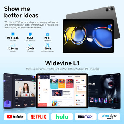 Teclast P30T Case 10.1" Tablet Ai Gemini Android 16 16Gb(3Gb+13Gb Expansion) Ram 128Gb Rom T7250 8-Core All-In-One Keyboard/Case/Mouse/Stylus/Earphones/Tablet Stand