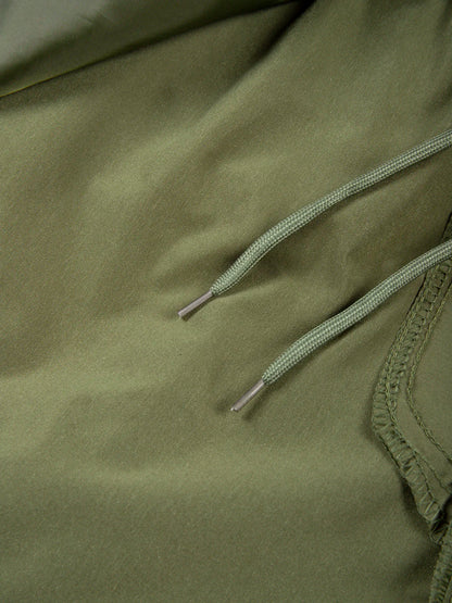 Men's Straight Cargo Shorts Lightweight Breathable Solid Color Drawstring Waist with Zipper Pockets Casual Summer Short Pants