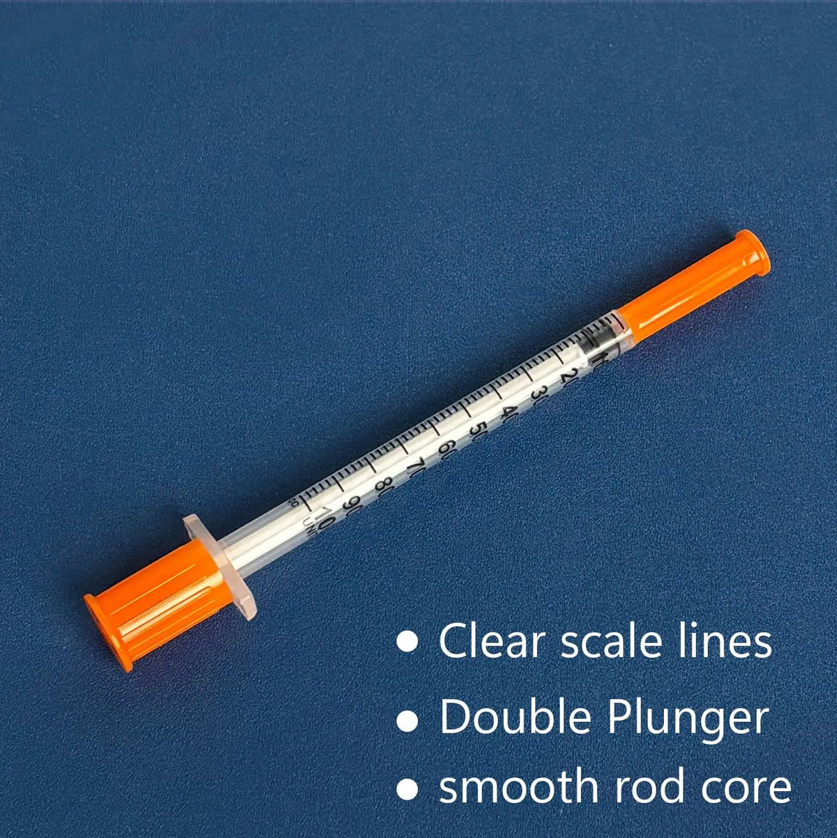 1ml 29G*13Mm Disposable Plastic Veterinary Syringe, Sterile Insulin Syringe with Orange Cap and Needle, Suitable for Pets, Farm Animals, and Laboratory Use.